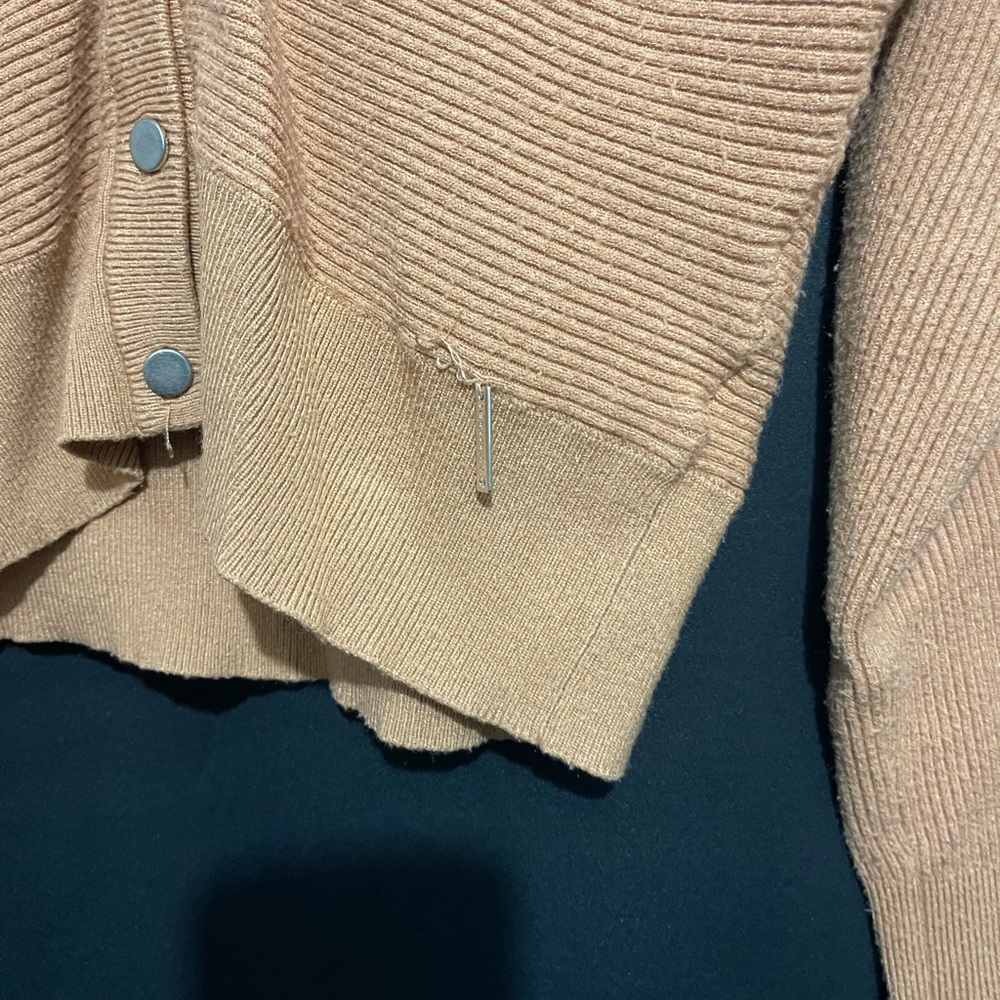 Tahari Camel Button-Up Cardigan - Picture 3 of 3